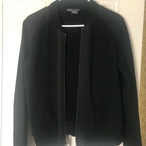 Vince black cotton zip up jacket